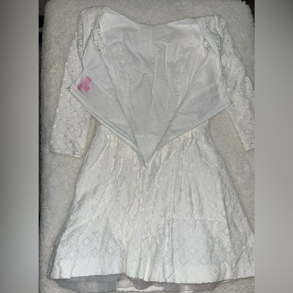 Lilly Pulitzer Bianca Flores Dress White 00 - Picture 4 of 10